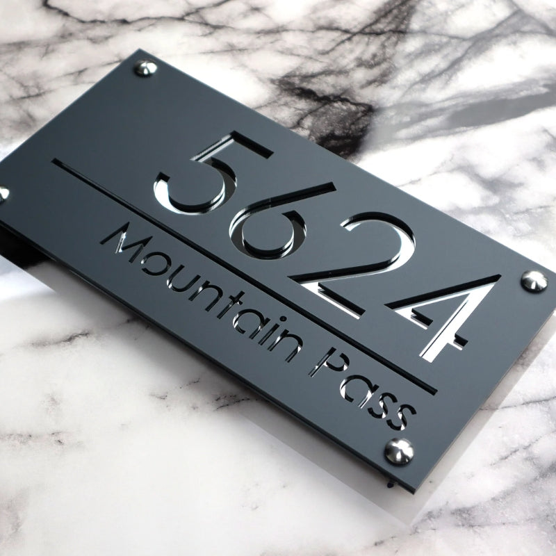 Custom Matte Black Acrylic House Name Plate – Premium Modern Door Sign for Home & Office