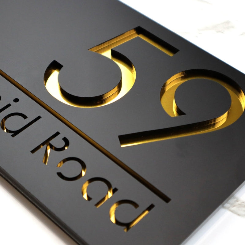 Custom Matte Black Acrylic House Name Plate – Premium Modern Door Sign for Home & Office