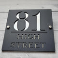 Custom Matte Black Acrylic House Name Plate