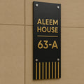 Premium Golden Edge Acrylic House Name Plate – Elegant Customized Home Sign