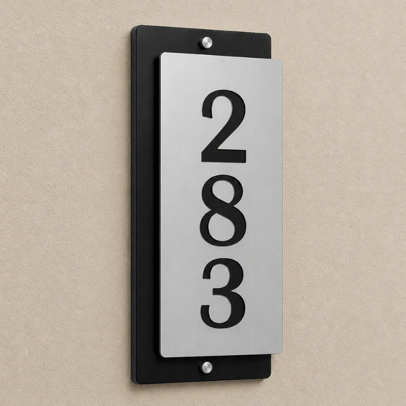 Premium Acrylic Vertical Name Plate – Modern Customized House Name Sign