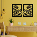 Elegant Rose Design Wall Art Panels – Set of 2 Frames