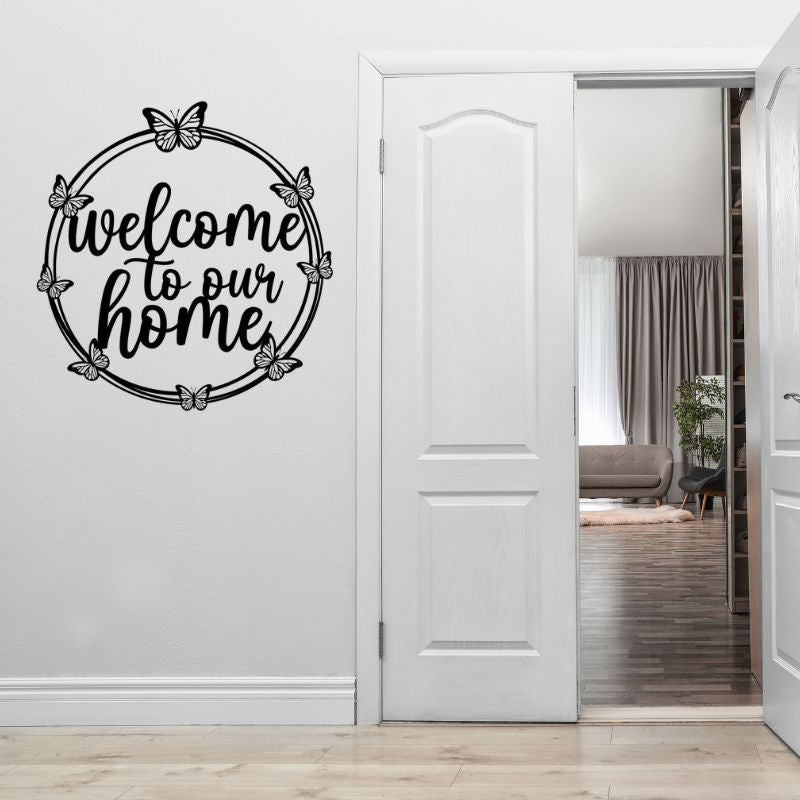 Welcome to Our Home” Wall Frame – Elegant Entryway Décor