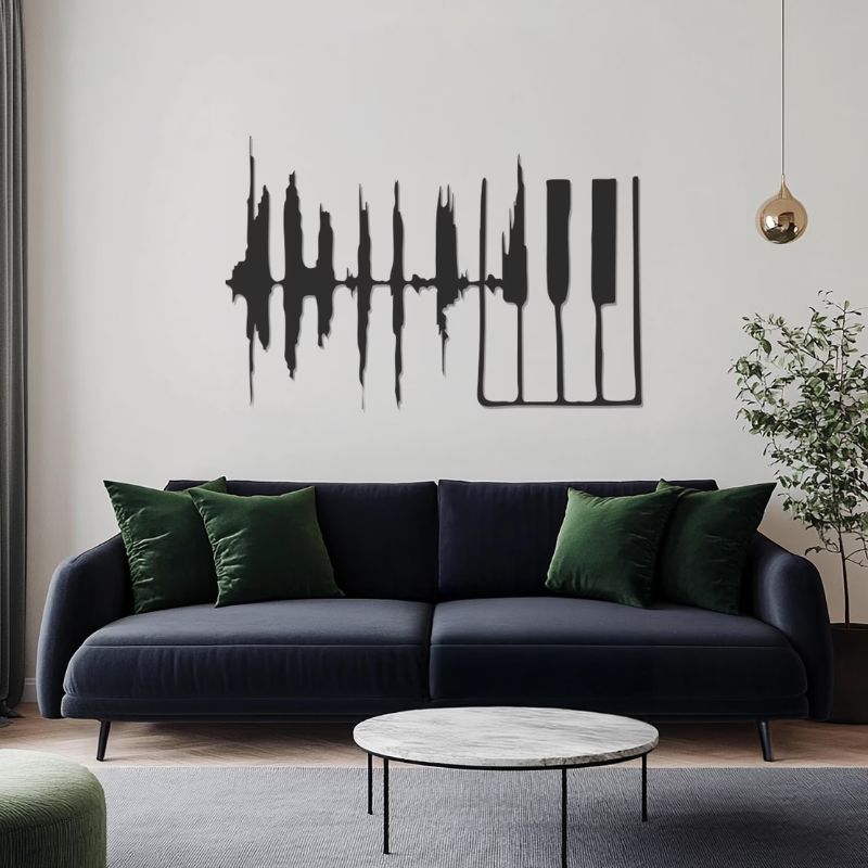 Premium Acrylic Piano Wave Wall Art – Modern Musical Home Decor