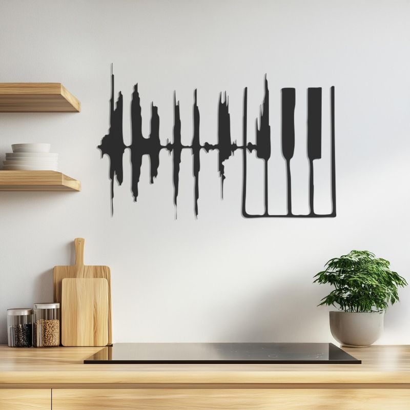 Premium Acrylic Piano Wave Wall Art – Modern Musical Home Decor
