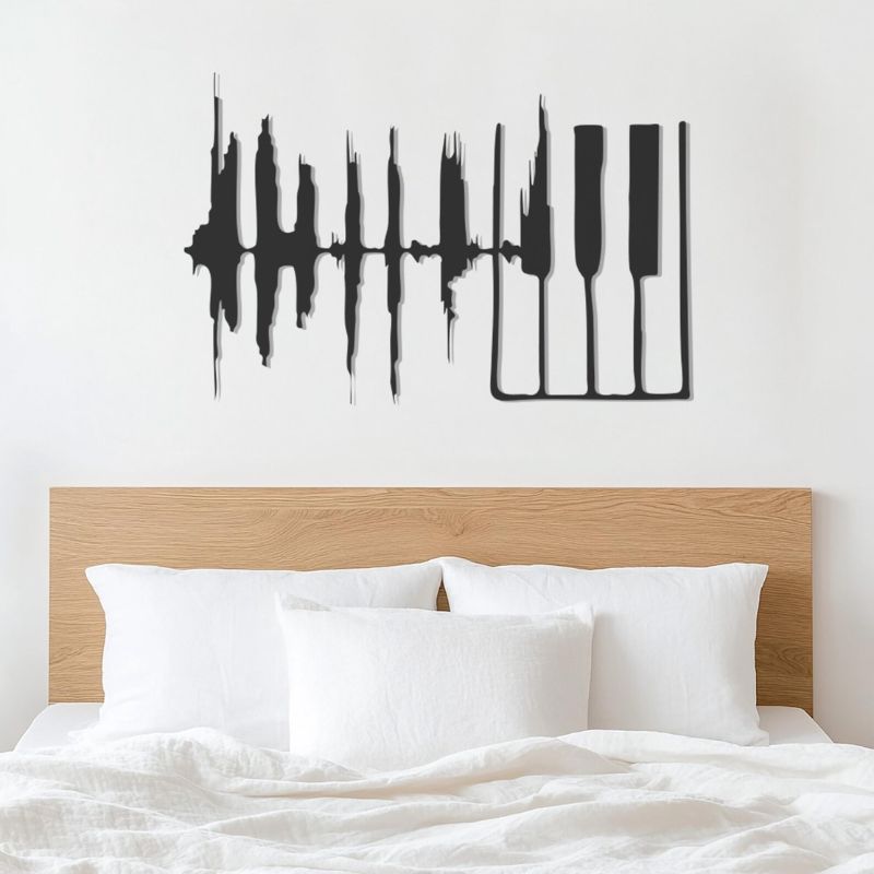 Premium Acrylic Piano Wave Wall Art – Modern Musical Home Decor