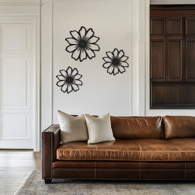 Premium Acrylic Daisy Floral Wall Art – Modern Minimal Home Decor-3pcs