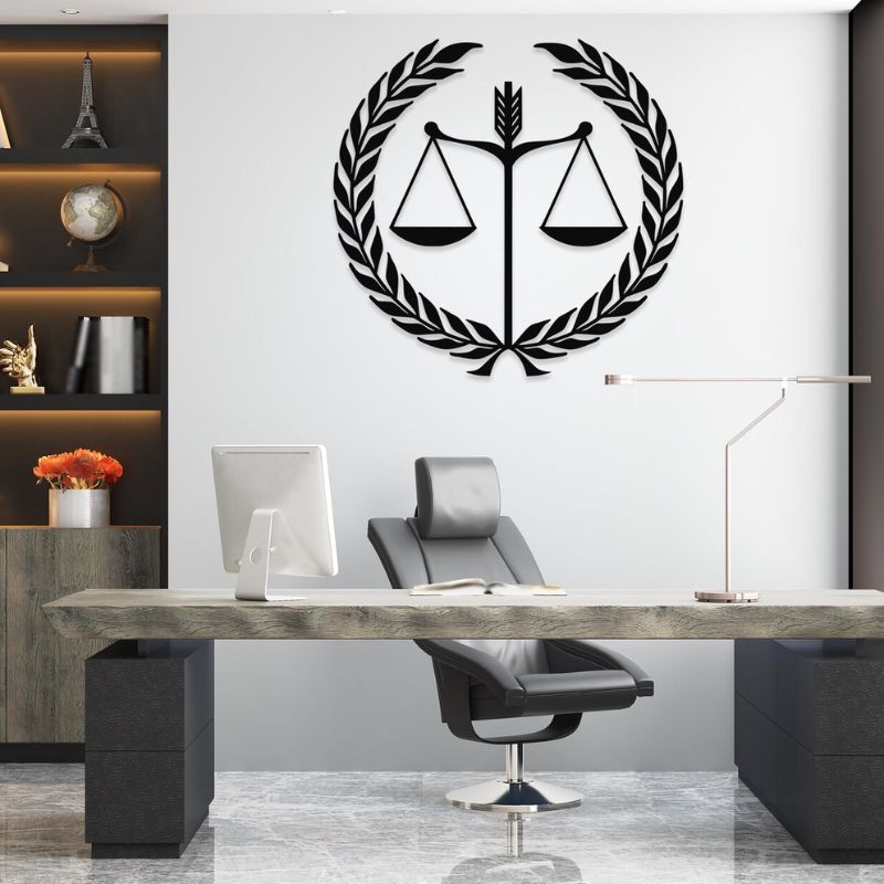 Premium Acrylic Justice Scale Wall Art – Modern Office & Law Chamber Decor