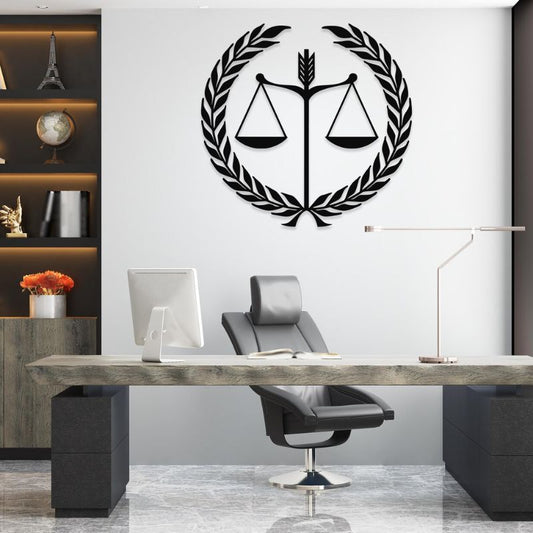 Premium Acrylic Justice Scale Wall Art – Modern Office & Law Chamber Decor