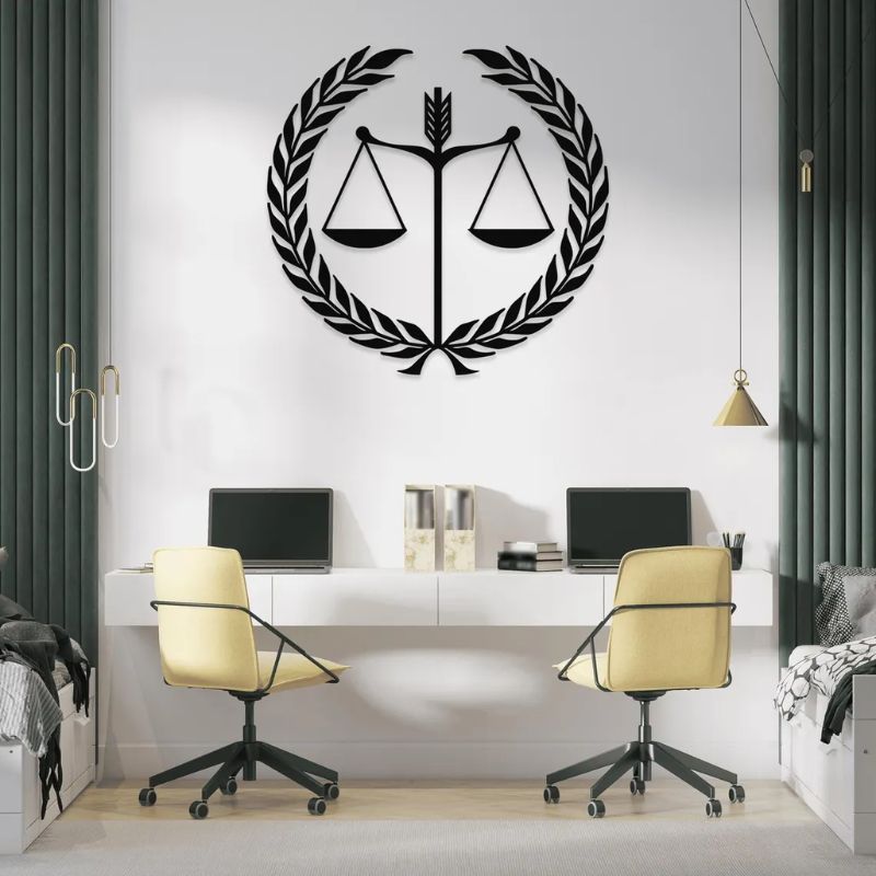 Premium Acrylic Justice Scale Wall Art – Modern Office & Law Chamber Decor