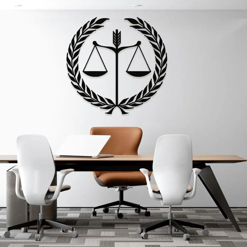 Premium Acrylic Justice Scale Wall Art – Modern Office & Law Chamber Decor