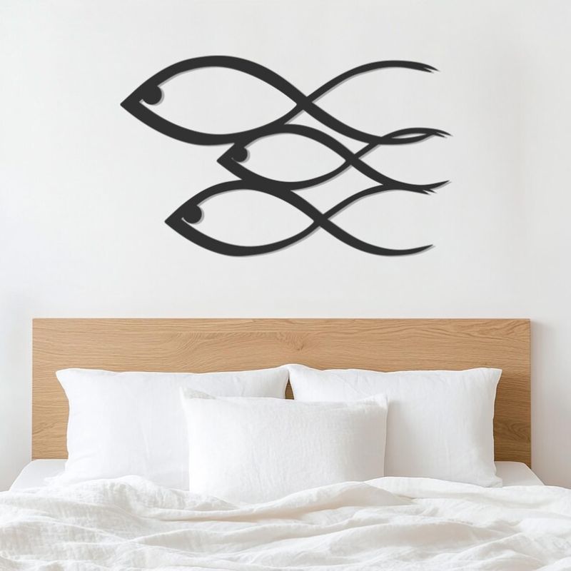 Modern Fish Silhouette Wall Art – Premium Black Acrylic Home Décor