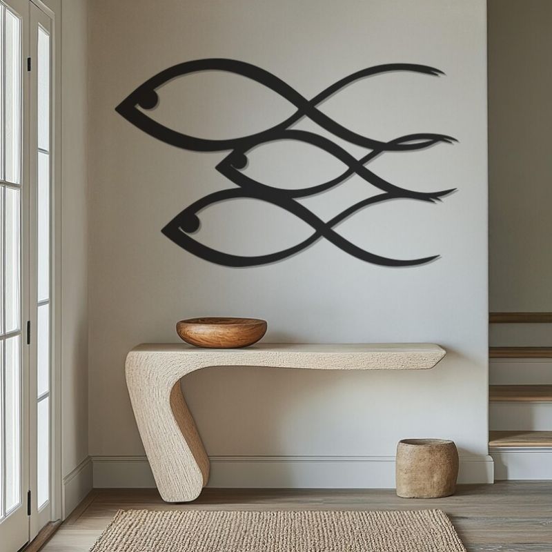 Modern Fish Silhouette Wall Art – Premium Black Acrylic Home Décor