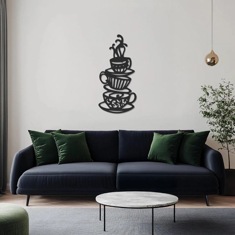 Premium Acrylic Coffee Cups Wall Art – Modern Kitchen & Café Decor