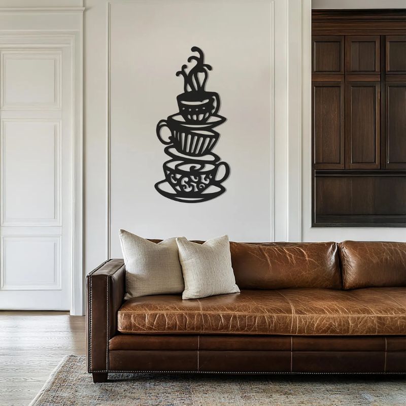 Premium Acrylic Coffee Cups Wall Art – Modern Kitchen & Café Decor