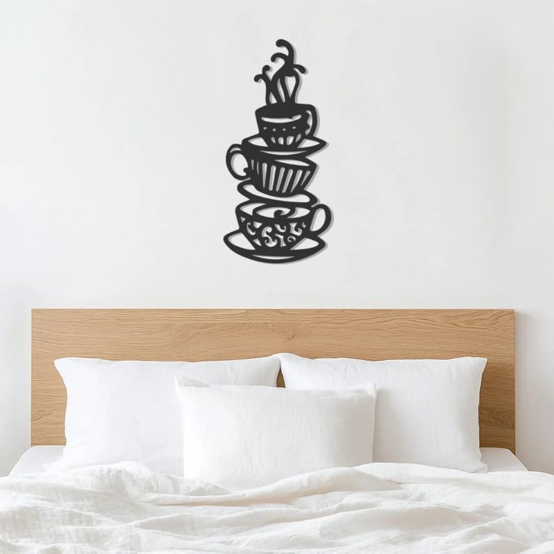 Premium Acrylic Coffee Cups Wall Art – Modern Kitchen & Café Decor