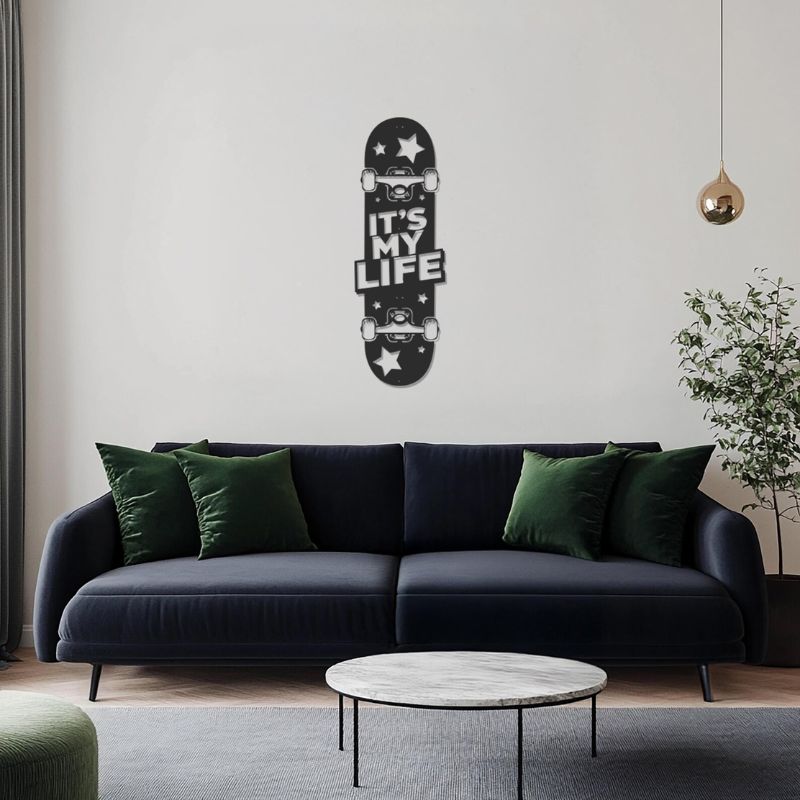 Premium Acrylic “It’s My Life” Skateboard Wall Art – Modern Room & Gaming Decor
