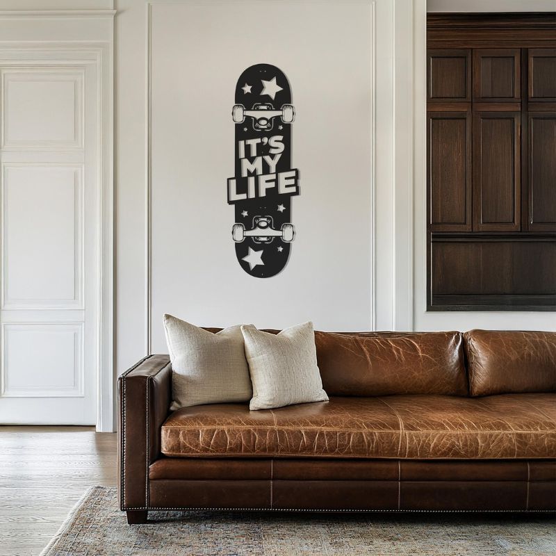 Premium Acrylic “It’s My Life” Skateboard Wall Art – Modern Room & Gaming Decor