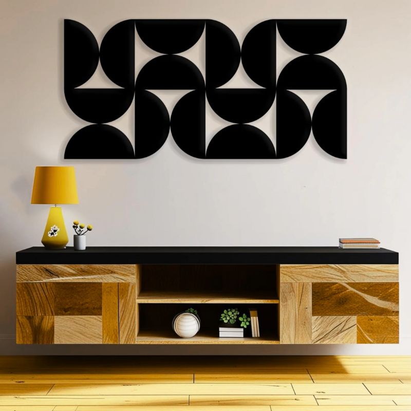 Premium Acrylic Half Circles 3D Wall Art – Modern Geometric Decor