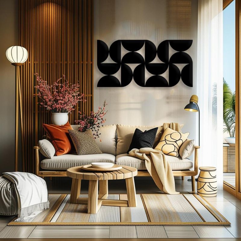 Premium Acrylic Half Circles 3D Wall Art – Modern Geometric Decor