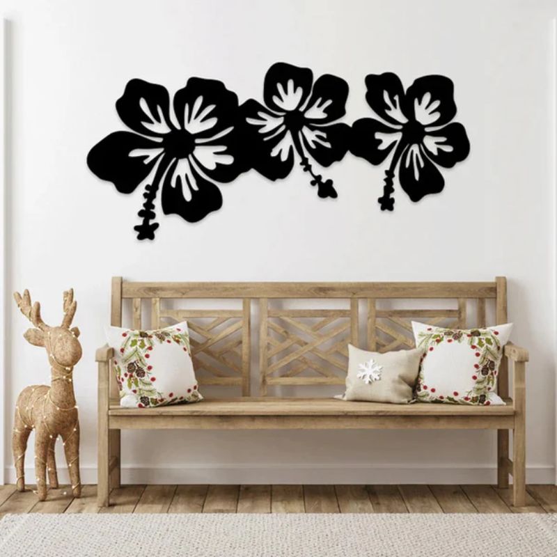 Hibiscus Floral Wall Decor – Premium Acrylic 3D Design