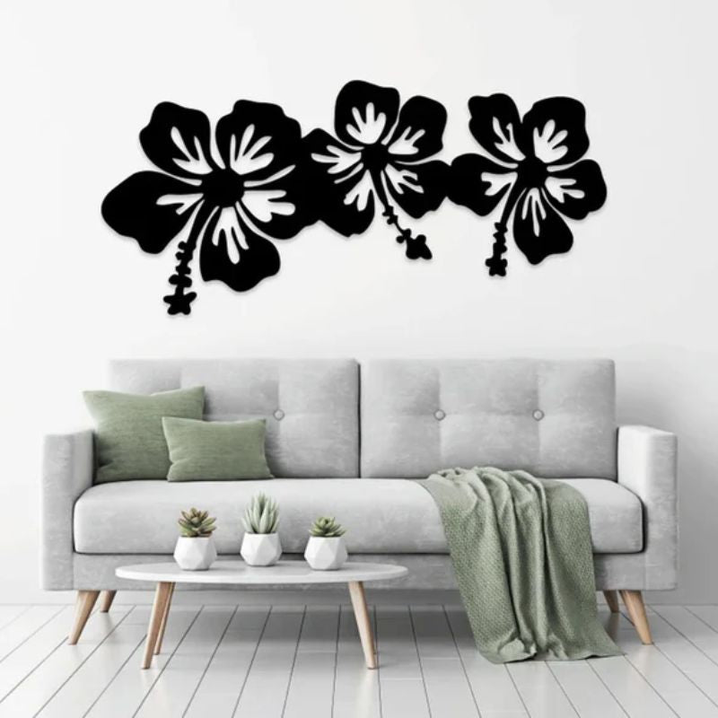 Hibiscus Floral Wall Decor – Premium Acrylic 3D Design