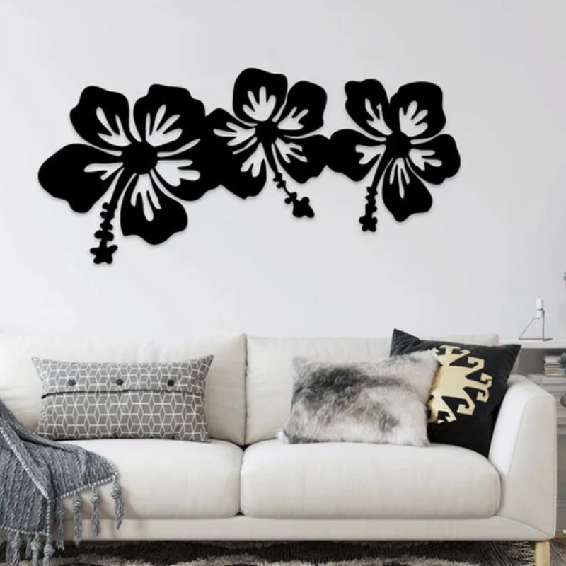 Hibiscus Floral Wall Decor – Premium Acrylic 3D Design