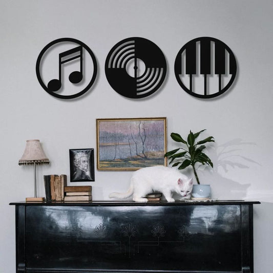 Music Notes Wall Decor Set – Premium Acrylic 3D Design