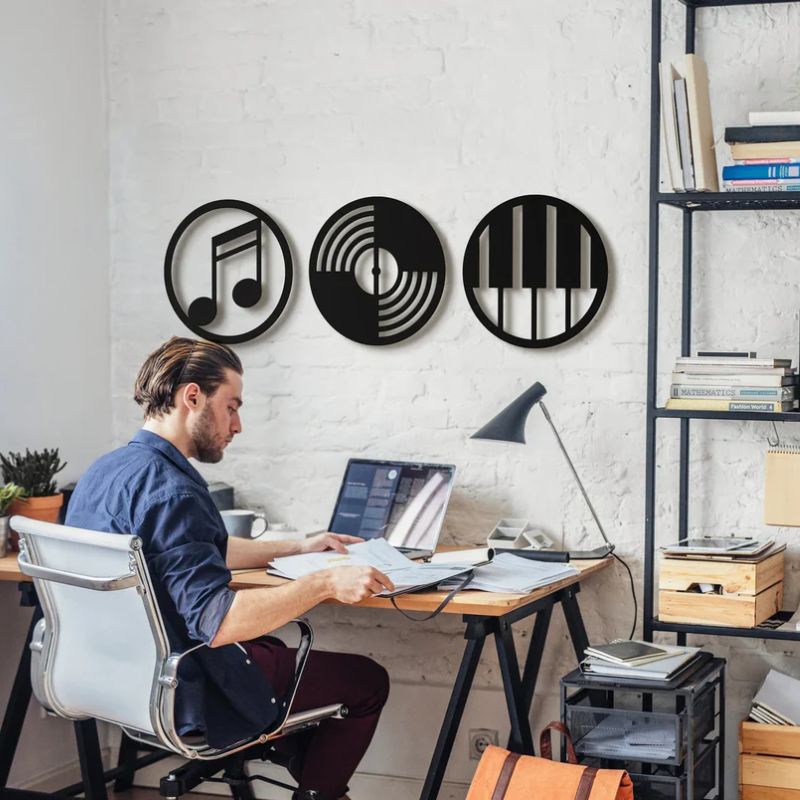 Music Notes Wall Decor Set – Premium Acrylic 3D Design