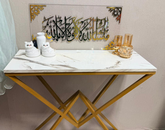 Premium Acrylic Framed “Mashallah لا قوة إلا بالله” Islamic Wall Art – Transparent & Golden