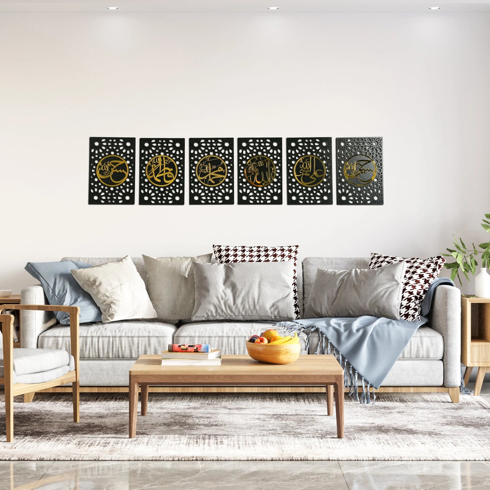 Panjtan Pak Islamic Wall Art Set – Ahlul Bayt Calligraphy Home Decor & Shia Gift